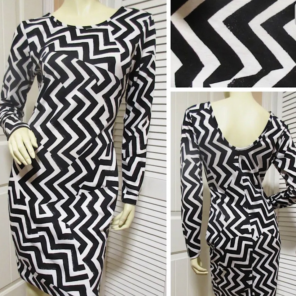 H&M Aztec Print Bodycon Dress Size M
